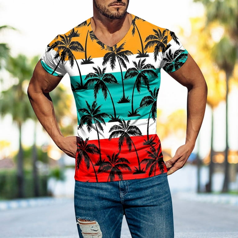 SZXZYGS Mens Graphic T Shirts Funny Dog Men's Spring and Summer Leisure  Sports Slim Soft Lightweight V Neck Short Sleeved T Shirt
