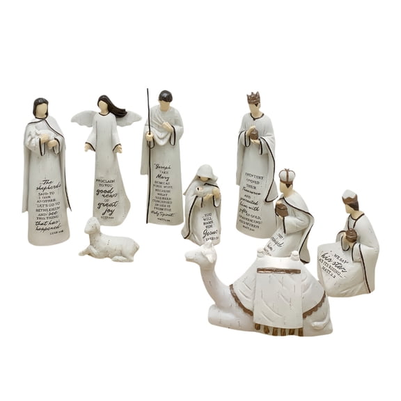 PatungKu Stable Nativity Scene Statue Christmas Nativity Figurines Table Ornament Gift