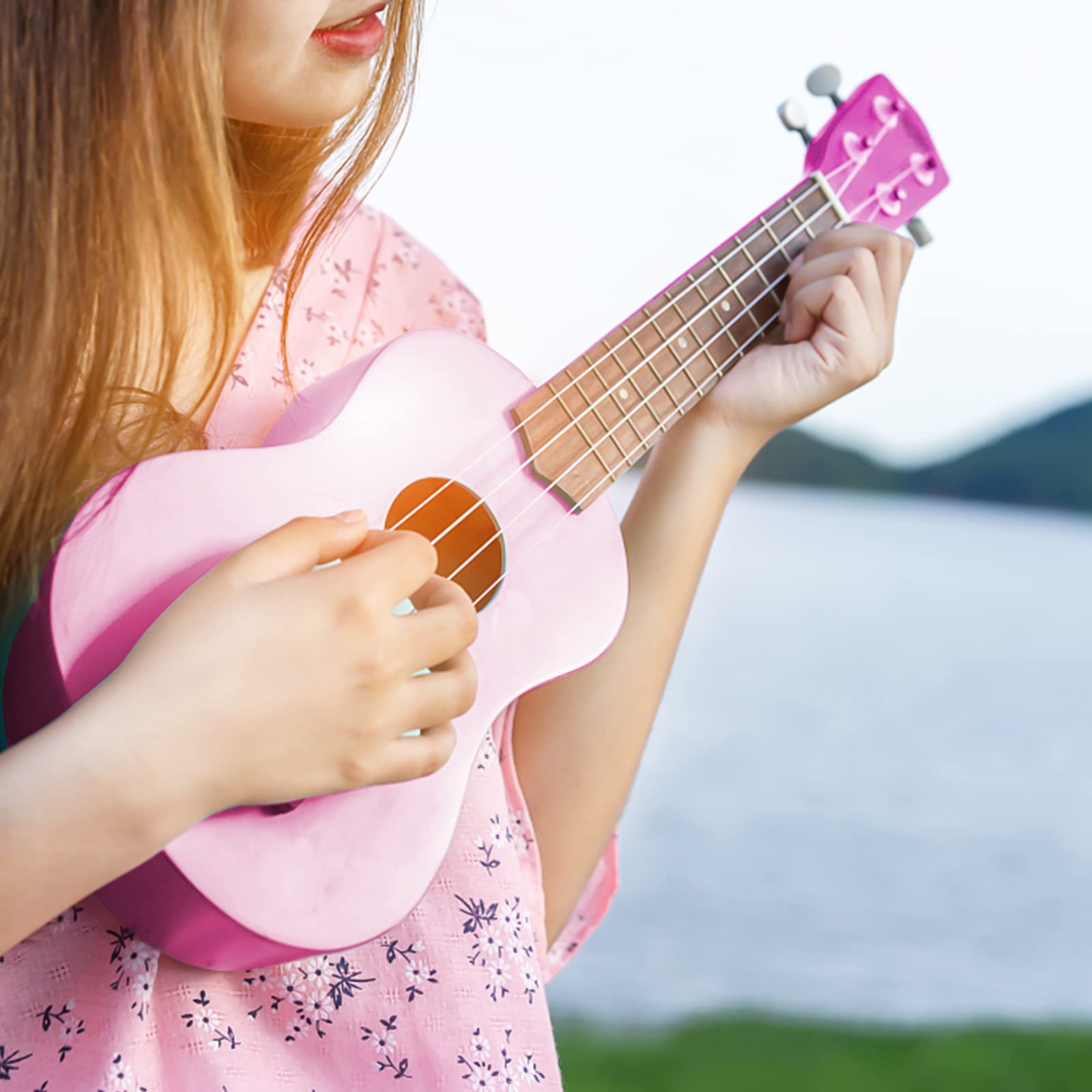 Everjoys 21in Soprano Ukulele Starter Kit Pink photo 5