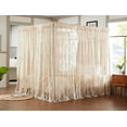 thumbnail image 2 of Warm Home Designs Lace Canopy Bed Curtains Set Consists of 8 48" x 78" Linen Canopy Curtains with Tie-Backs. Queen Canopy Bed Curtains or King Bed Canopy Curtains for Coquette Bedroom Decor. LC Linen, 2 of 4