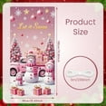 thumbnail image 2 of Pink Christmas Banner Snowman Pattern Winter Backdrop Gift Box Design Gold Stars Holiday Background for Christmas Party Home Decoration Winter Celebration, 2 of 9