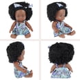 thumbnail image 4 of Muñecas negras 25cm Muñeca de piel negra africana Juguete de simulación de silicona Muñeca negra de juguete con ropa y horquilla Muñeca negra realista para niña Juguete de regalo Muyoka Hogar, 4 of 6