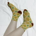 thumbnail image 3 of 5 Pairs Casual Cotton Socks Colorful Floral Crew Socks Pack for Women Ankle Socks Multipack, 3 of 9