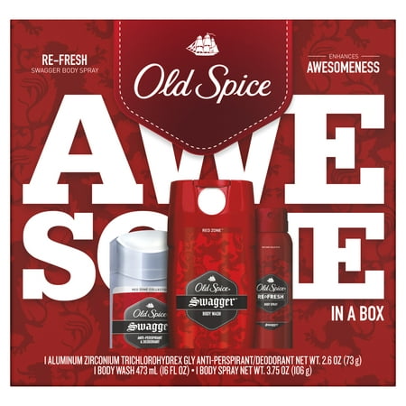Old Spice Swagger Antiperspirant and Deodorant + Body Wash + Body Spray, Gift