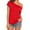 Red, variant on Women's T Shirts Asymmetrical Neck off One Shoulder Short Sleeve Tunic Tops Trendy Casual Tee Blouses