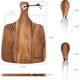 thumbnail image 3 of Juego de tablas de queso Hecef de 3 piezas plato para servir embutidos de madera de acacia de 12 pulgadas con cuchillo y tenedor para queso, 3 of 5
