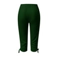 thumbnail image 5 of Womens Relaxed Fit Pants by Generic Summer Casual Drawstring Solid Cropped Cargo Pants, Black, Size XL, 5 of 5