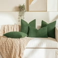 thumbnail image 6 of SANMADROLA Set of 2 Textured Boucle Throw Pillow Covers 18x18 Inch Accent Solid Pillow Cases Cozy Soft Decorative Couch Cushion Case for Chair Sofa Bedroom Living Room Home Decor, Green, 6 of 8