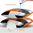 thumbnail image 4 of Orange Grey Geometric Throw Pillow Covers 18x18 Inch Set of 2, Modern Black White Abstract Art Waterproof Outdoor Pillow Covers, Decorative Cushion Pillowcases for Couch, Sofa, Bed, Garden, Patio, 4 of 9