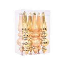 PEIBang 6PCS Gold Water Droplet Icicle Christmas Ornaments,Electroplated Hanging Decor for Tree