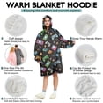 thumbnail image 5 of Wearable Oversized Blanket,Multicolor Consoles Games Icons Black Pattern Wearable Blanket Hoodie for Adults,Cozy Hooded Blankets with Super Pockets,Super Warm Fuzzy Pullover for Women & Men, 5 of 6
