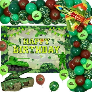 12inch Camouflage latex ballons Military Theme Fighter Tank Police Toy Foil  Ball Blue Green Printed Balloon Wedding Party Decor