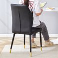 thumbnail image 3 of Dining Chairs Set of 4, Faux Leather Kitchen Chairs with PU Hight Backrest, Armless Dining Room Chairs with Upholstered Seat, Dinner Chairs with Metal Legs for Dining Room/Kitchen, Black, 3 of 7
