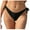 Black, variant on Women's Vintage Print Low Waist Brazilian Bikini Bottoms, Drawstring Waist, Polyester and Spandex, for Water Activities