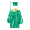 thumbnail image 2 of YONGHS Girls Graduation Gown Cap Set Kindergarten Preschool Church Robe Kids Children Uniform Outfit Green 27, 2 of 5