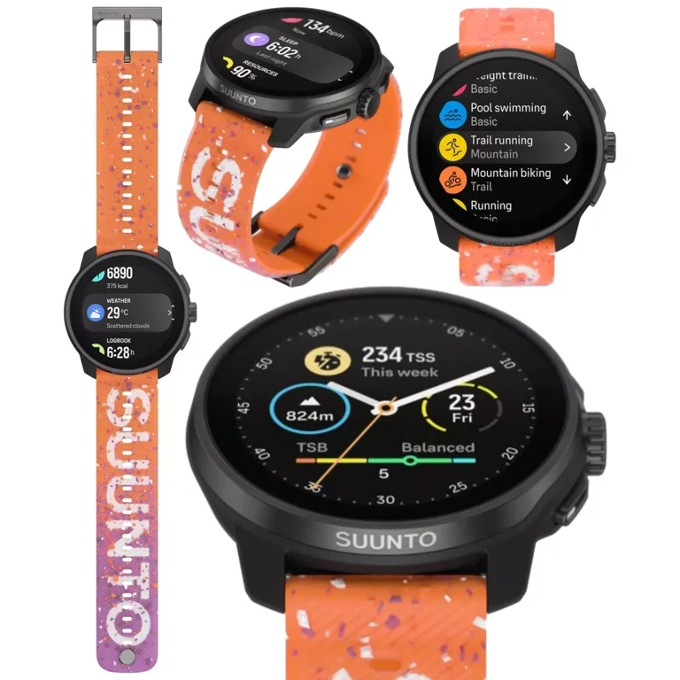Suunto Suunto Run Coral Orange 45mm SS051112000 Leichte Sportuhr für Läufer