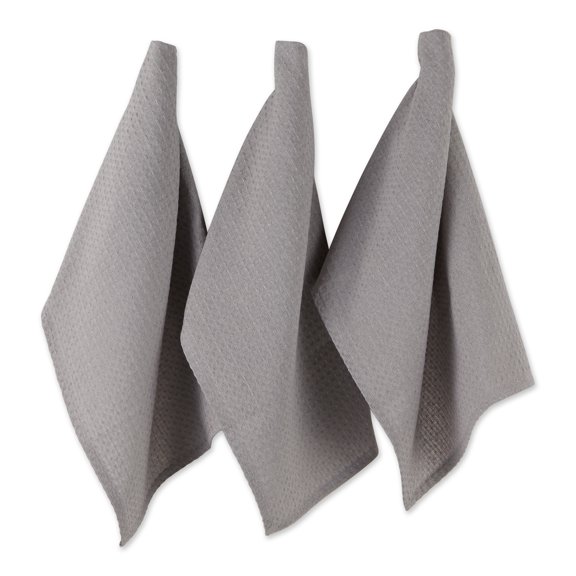 Gray Recycled Cotton Waffle Dishtowel (Set of 6)