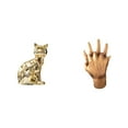thumbnail image 1 of Estatua de gato, figura decorativa, escultura animal, arte artesanal, adorno para chimenea, manos entrelazadas, escultura de manos, decoración para el, 1 of 8