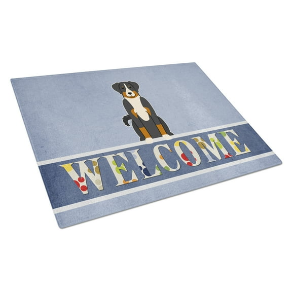 Caroline's Treasures Appenzeller Sennenhund Welcome Glass Cutting Board Large