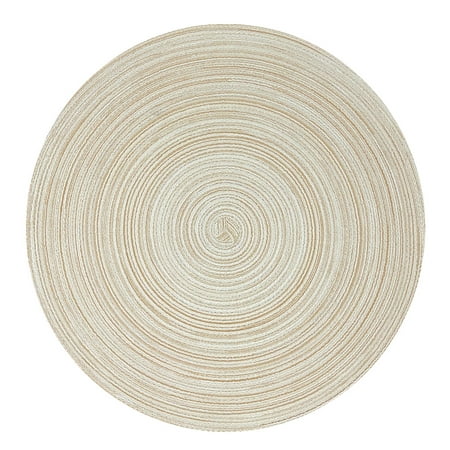 Wrapables® 15" Woven Round Placemats (Set of 6), Beige