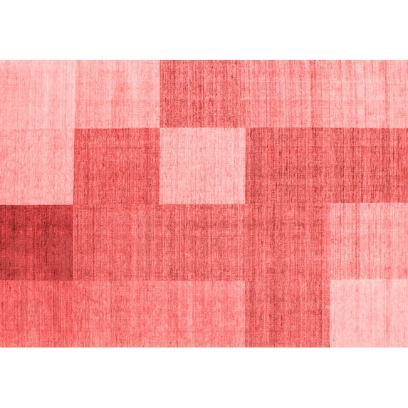 Ahgly Company Indoor Rectangle Checkered Red Modern Area Rugs, 8' x 12'