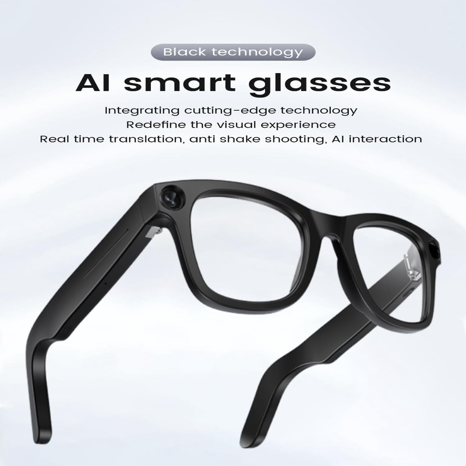 Cyanvue Ai Smart Glasses,8mp Camera Glasses with Music & Call Features,Waterproof Ai Bluetooth Smart Glasses for Men with Camera,UV Protection,Anti-Blue Light Glasses Everyday Wear(Anti-blue light gl