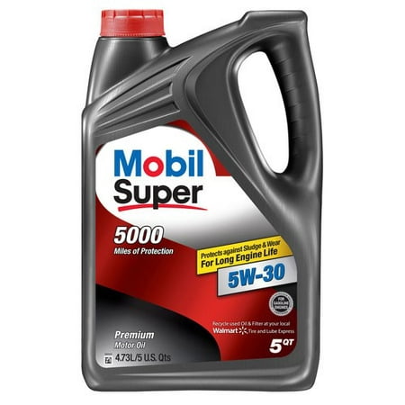 (3 Pack) Mobil Super 5W-30 Conventional Motor Oil, 5
