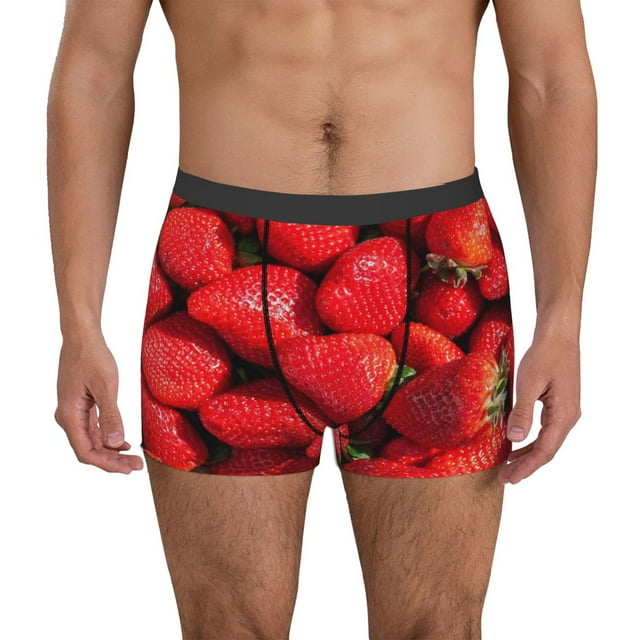 Fotbe Strawberry Red Calzoncillos Tipo Boxer con Bolsa de Soporte Total para Hombre, X-Temp Fresco, Transpirable y de Secado Rápido-Medium