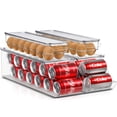 thumbnail image 3 of Sorbus Soda Can Organizer for Refrigerator and Egg Holder for Fridge Set, Stackable Can Holder Dispenser and Egg Holder with Lid for Fridge, Pantry, Freezer - BPA-Free, Clear Design, 3 of 9