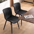 thumbnail image 5 of Kidol & Shellder Upholstered Dining Chair Set of 2 Washable PU Fuax Leather High Back Living Room Side Chairs, Black, 5 of 10