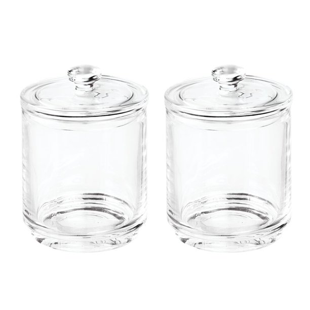 Mdesign Glass Bath Vanity Storage Canister Apothecary Jar 2 Pack Walmart Com Walmart Com