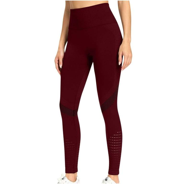 YWDJ Wide Leg Sweatpants Women Women Mesh Breathable High Waist Tight Yoga  Pants Fitness Pants Hip Lifting Running Pants Wine M 