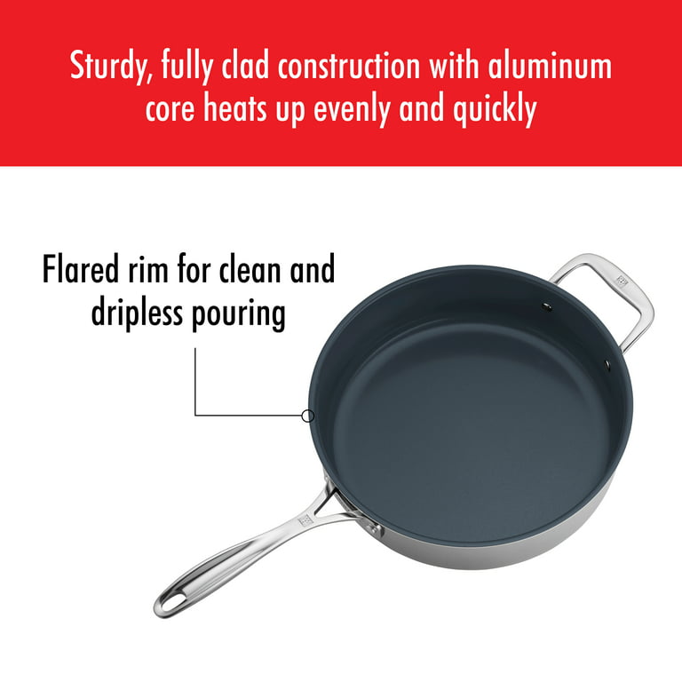 Zwilling Clad CFX 7-Piece Stainless Steel Ceramic Nonstick Cookware Set