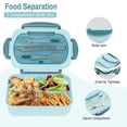 thumbnail image 2 of Lunch Box For Adults, 1200ml Kids Bento Box With 3 Compartments, Leakproof Bento Lunch Box With Utensils, Green, 2 of 5