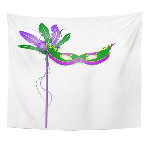 UFAEZU Masquerade Carnival Mardi Gras Mask White Brazil Party Rio Wall Art Hanging Tapestry Home Decor for Living Room Bedroom Dorm 51x60 inch