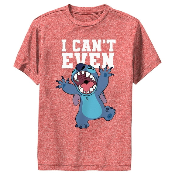 Boy's Lilo & Stitch I Can't Even Stitch  Performance Graphic Tee Red Heather Large