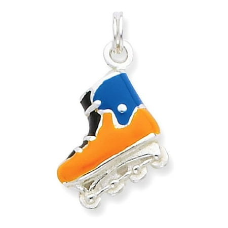 Sports Mom Charm - ICE CARATS 925 Sterling Silver Enameled Roller Blade Pendant Charm Necklace Sport Inline Skating Fine Jewelry Ideal Gifts For Women Gift Set From Heart