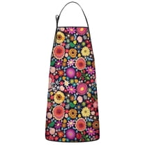 Pioneer Flower Floral Print Pattern Apron-Garden Aprons for Women with Pockets-Cotton Linen Waterproof Kitchen Cooking Gardening Aprons Adjustable for Kitchen,Cooking,BBQ and Salon 33x27 Inch