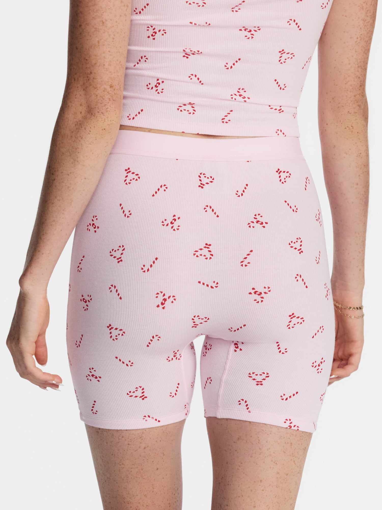 No Boundaries Cotton Stretch Ribbed Boxer Shorts, Women's XS-XXXL