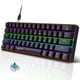 thumbnail image 1 of UHM 60% Teclado Mecánico para Juegos con Cable, Mini Teclado Retroiluminado RGB con Interruptor Azul/teclas Multimedia, Teclado Pequeño Ultracompacto Impermeable de 61 Teclas para Jugadores de PC/Mac, Mecanógrafo, Viajes, Negro, 1 of 9