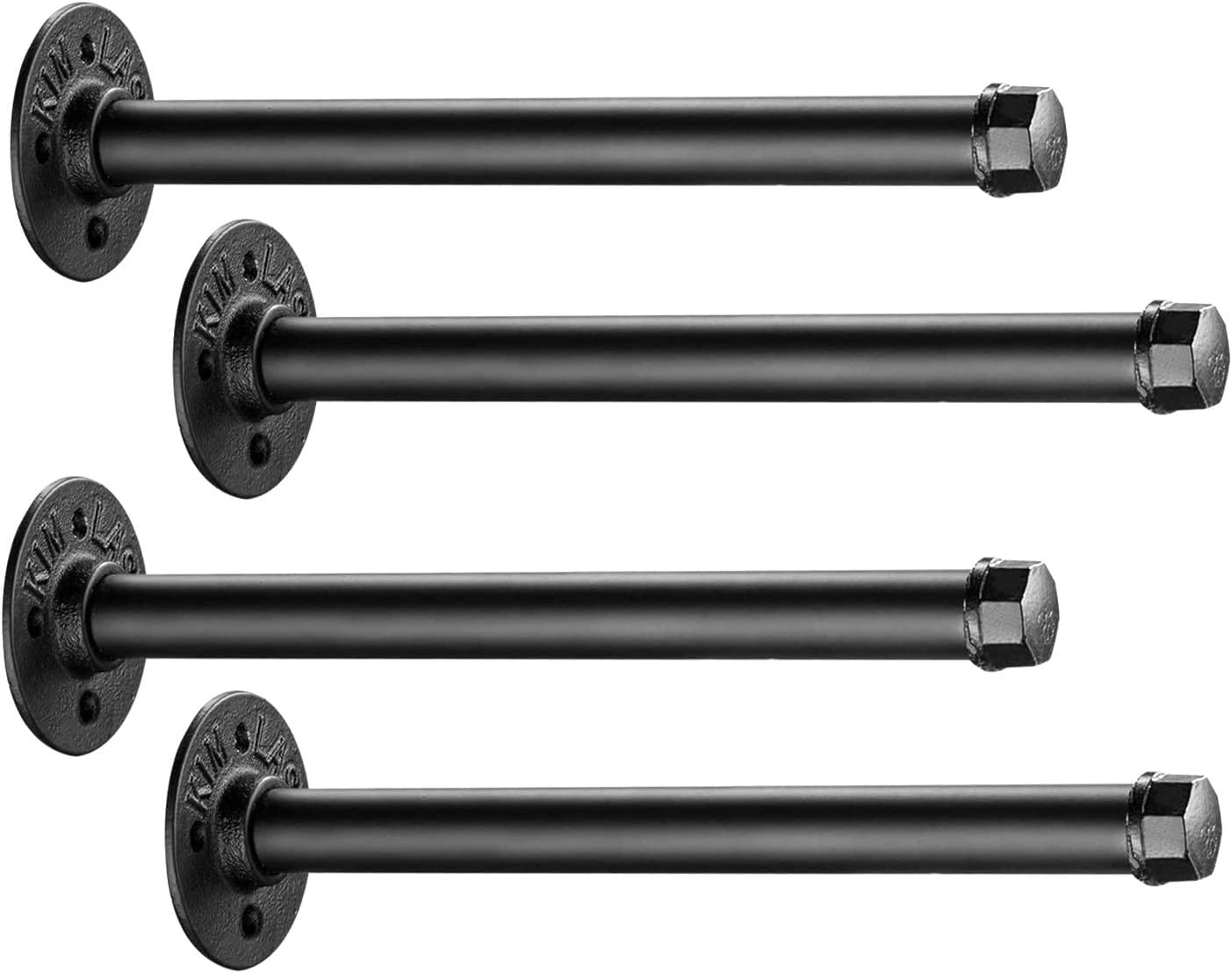 Industrial Black Iron Pipe Floating Shelf Brackets. Clothing Garment Rack. Vintage Furniture Décor. Coated Finish.Hardware Included