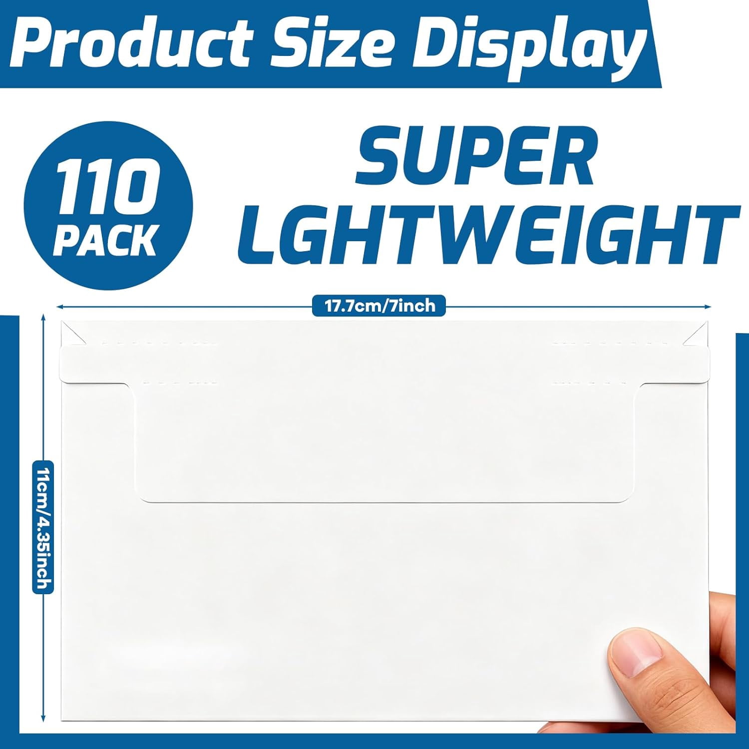 110 packs trading card mailing envelopes, 74.35 inches self-adhesive mailing envelopes, suitable for semi-rigid sleeves, trading card mailing supplies