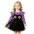 thumbnail image 3 of WUANDIXFA Fall Dress Toddler Holiday Dress Girls Long Sleeve Tutu Dresses Kids Casual Outfits Fall Winter Clothes,Purple,3-4 Years, 3 of 9