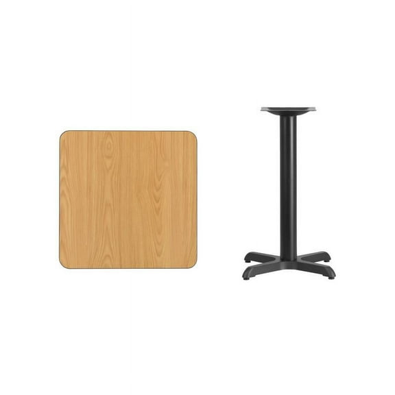 24" Square Natural Laminate Table Top With Table Height X Base - Table Height Restaurant Table