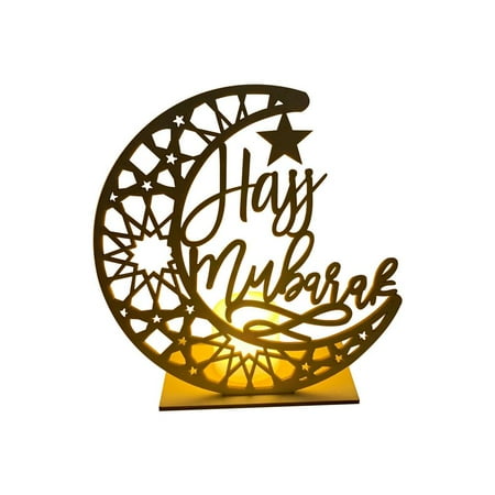 

Famure Eid Crafts Night Light-3D Wooden Handmade Moon Star LED Lights Decor|Ramadan Mubarak Lamp Decorations for Muslims Islamic Wall Table Decor Ramadan Gift