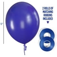 thumbnail image 2 of Prextex 75 Midnight Blue Party Balloons 12 Inch Deep Blue Balloons with Matching Color Ribbon for Theme Party Decoration, Wedding, Baby Shower, Birthday Parties Supplies or Arch Dcor - Helium Quality, 2 of 4