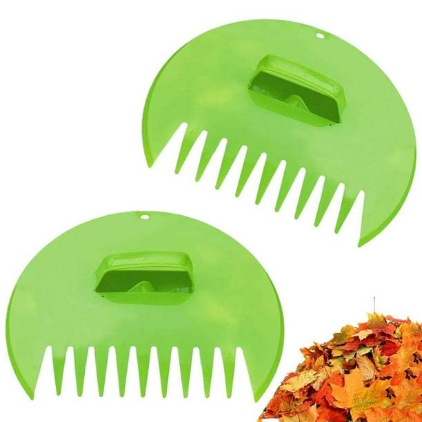 recogedoras de hojas, rastrillos manuales versátiles, herramienta de jardinería para limpiar basura, escombros de césped, esparcir mantillo en Redondo verde claro