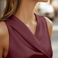 thumbnail image 5 of XFLWAM Women's Tank Tops Casual Dressy Lapel V Neck Satin Sleeveless Suits Vest Trendy Solid Color Button Office Business Blouses, 5 of 8