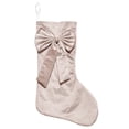 thumbnail image 3 of Clearance Under $3 Pink Velvet Christmas Stocking with Large Bow for Girly Holiday Decor, 3 of 5