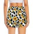 thumbnail image 3 of Picia Cute Cow Print Sunflower A Pattern Women's 2 in 1 Athletic Running Shorts High Waisted Workout Casual Gym Sweat Shorts with Comfy Liner Zipper Pockets-X-Large, 3 of 9